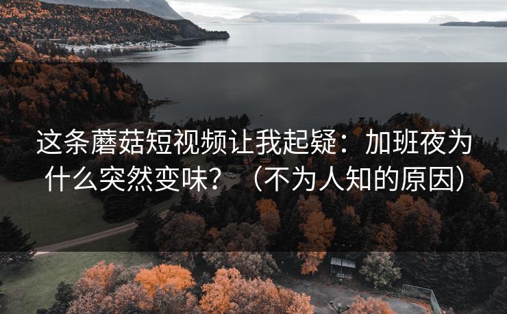 这条蘑菇短视频让我起疑：加班夜为什么突然变味？（不为人知的原因）